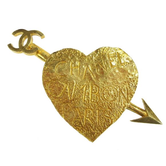 Chanel Heart and arrow Brooch Gold 93P 64491 - Picture 1 of 4